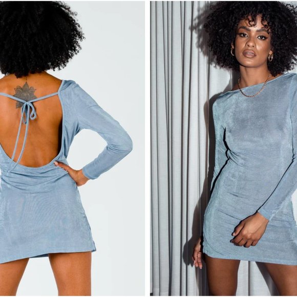 Montana Mini Dress Dusty Blue - Picture 5 of 8